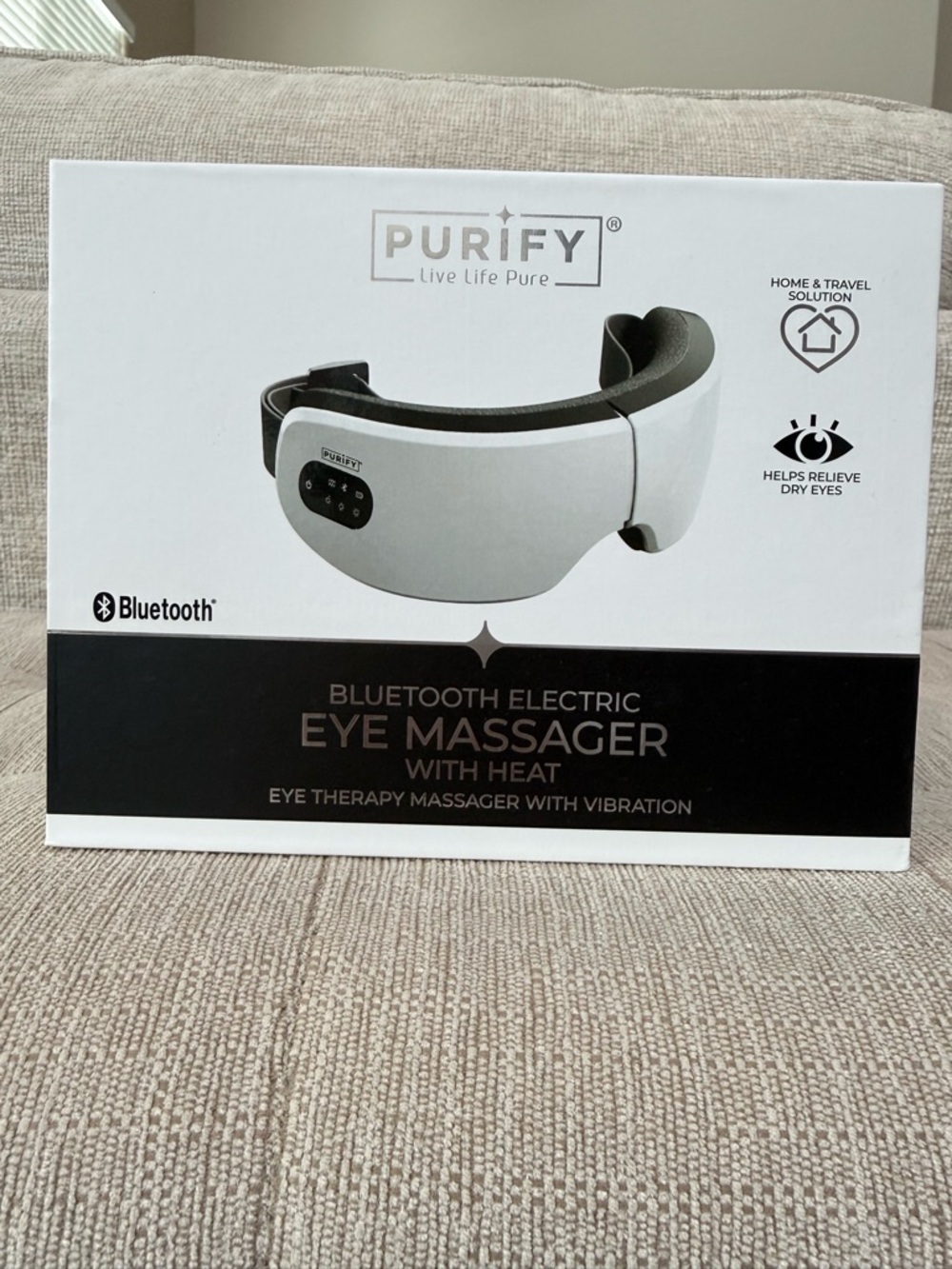 Purify Bluetooth Electric Eye Massager with Heat — White